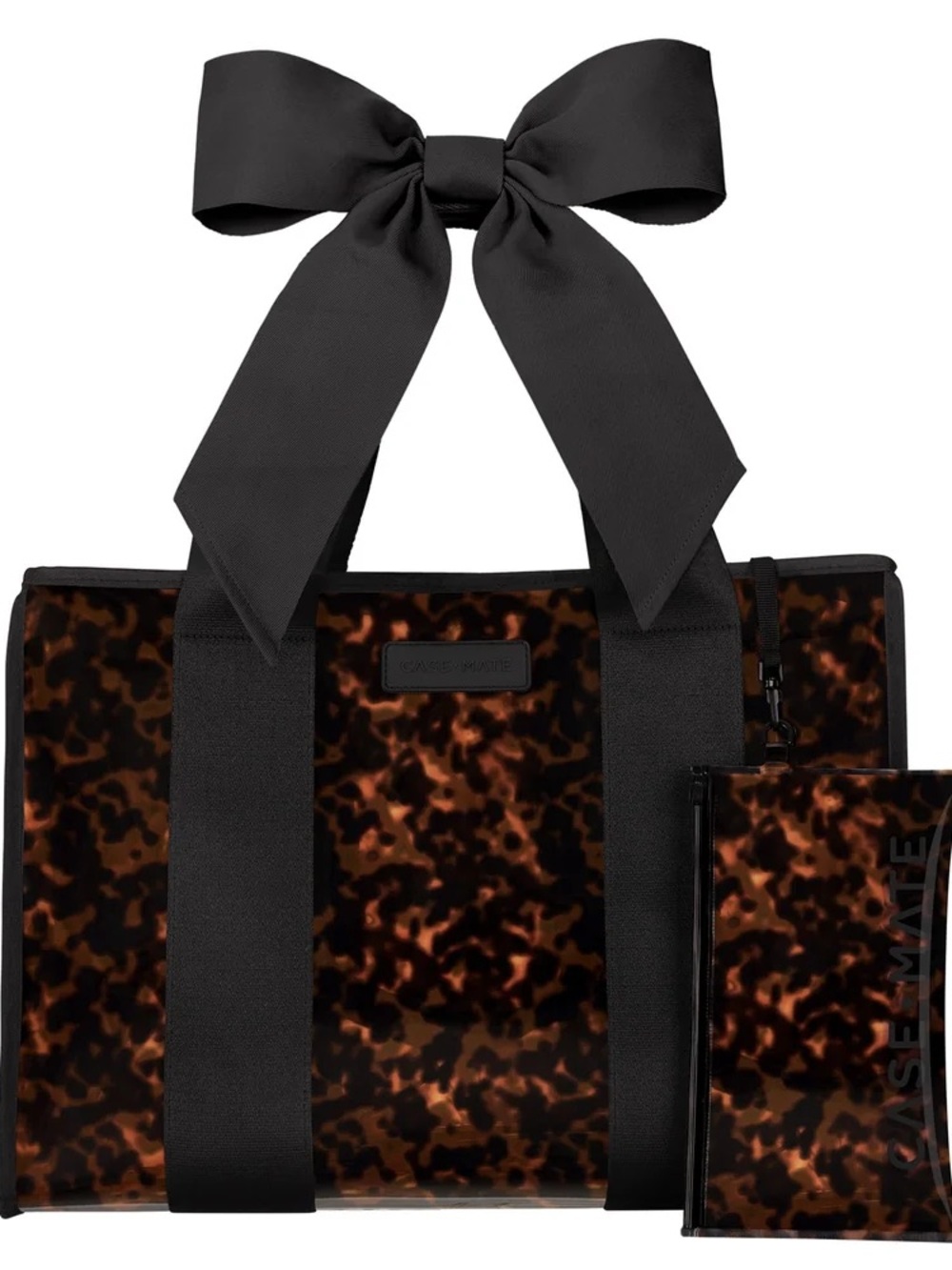 Case-mate Tortoiseshell Jelly Tote Bag with Black Ribbon Handles